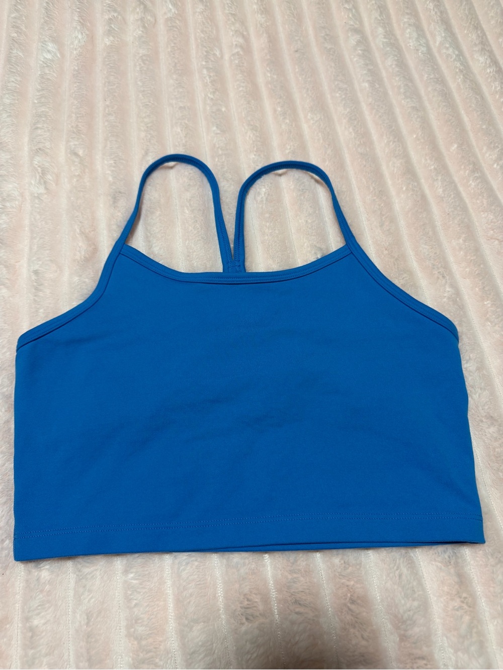 Bright Blue Double-Strap Crop Tank Top